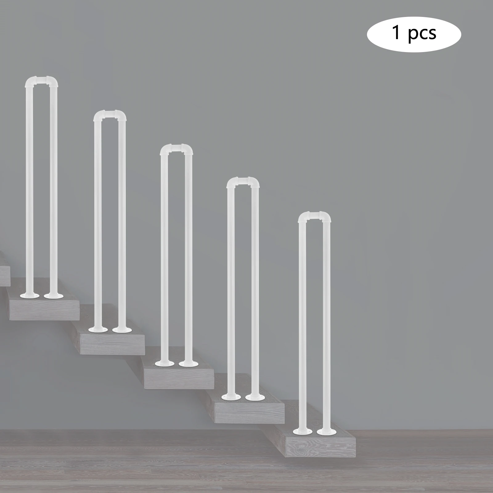 U‑Shaped Carbon Steel Stair Handrail Baking Paint Safety Grab Bar 7.87x39.37in Wall Mount Hand Rail for Elderly Kids Staircase Balcony Villa Corridor Home Support Railing