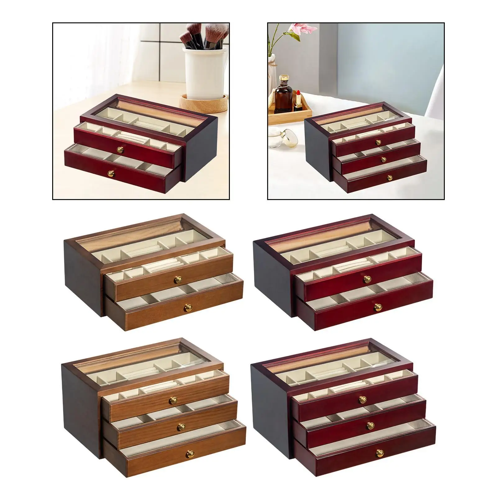 

Jewelry Storage Box Portable Sturdy Gifts Accessories Display Stand Drawer Jewelry Box for Birthday Home Earrings Rings Bedroom