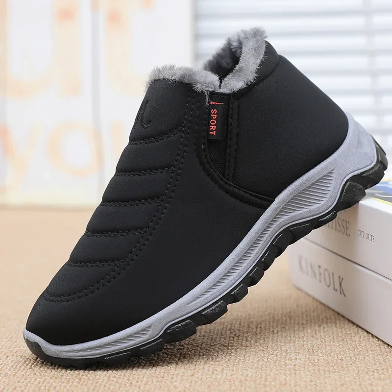 سميكة الصوف الشتاء الثلوج أحذية الرجال النساء أحذية قطنية مريحة المضادة للانزلاق الدافئة أحذية بوت قصيرة لمنتصف العمر وكبار السن #4