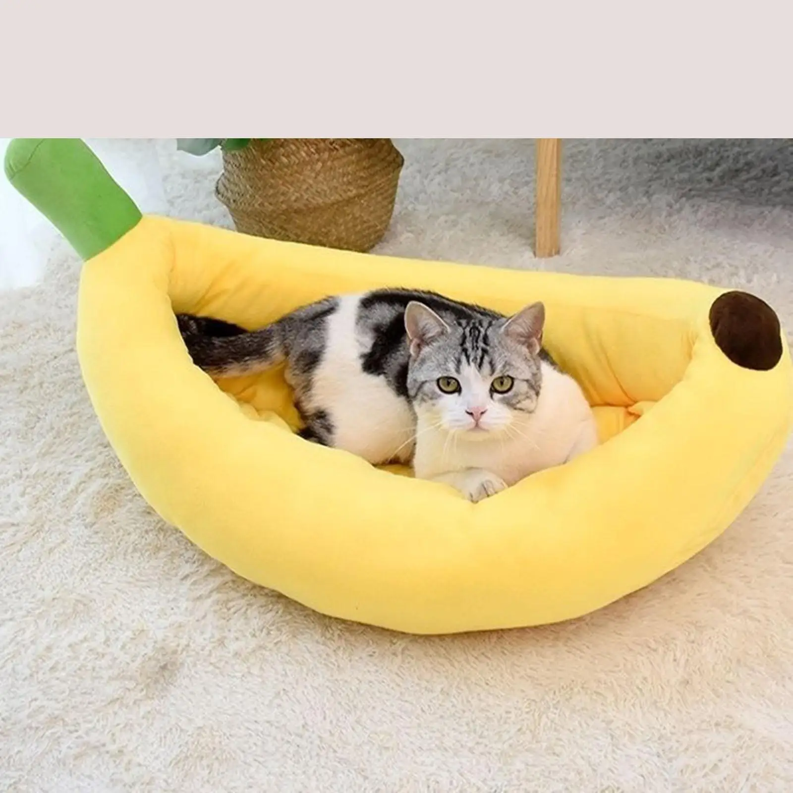 Dog Bed Cat Bed Banana Themed All Seasons Cozy and Washable Breathable Comfortable Bed Cat Sofa view 6