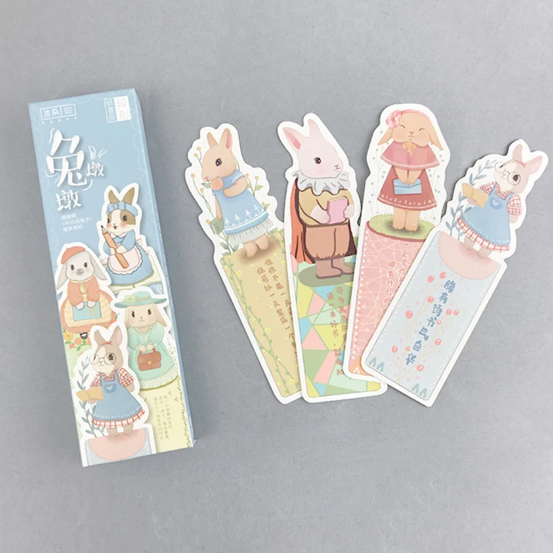 30 pz/lotto kawaii simpatico cartone animato in carta bianca segnalibro messaggio etichetta miglior strumento di lettura per ufficio e materiale scolastico