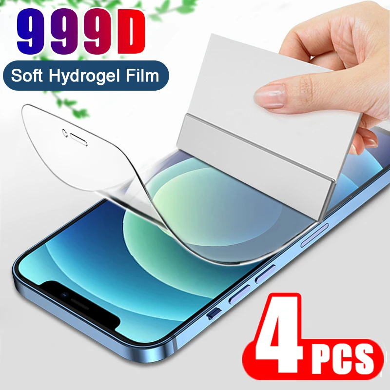 

4Pcs Full Screen Protector For Xiaomi Redmi Note 11 Pro 9 10 8 7 Poco X3 Pro F3 X4 M4 10s 9s 11s 10C 10A 9T 9A 9C Hydrogel Film