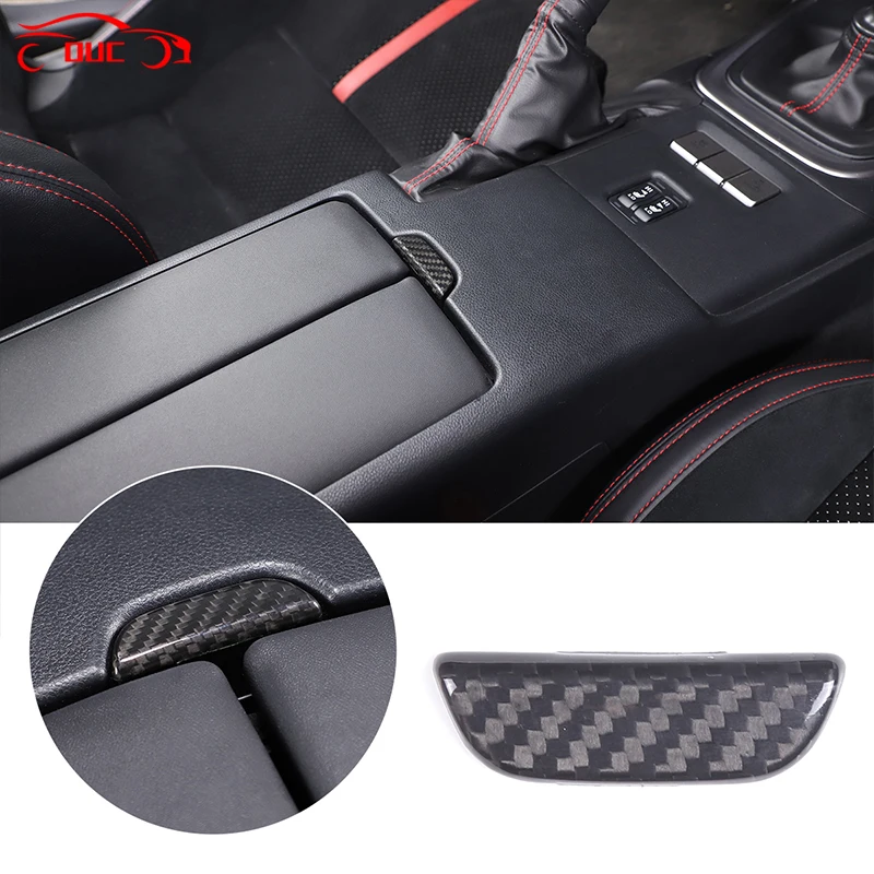 

Real Carbon Fiber Car Interior Console Armrest Storage Box Button Switch Decoration Cover Stickers For Toyota 86 Subaru BRZ 2022