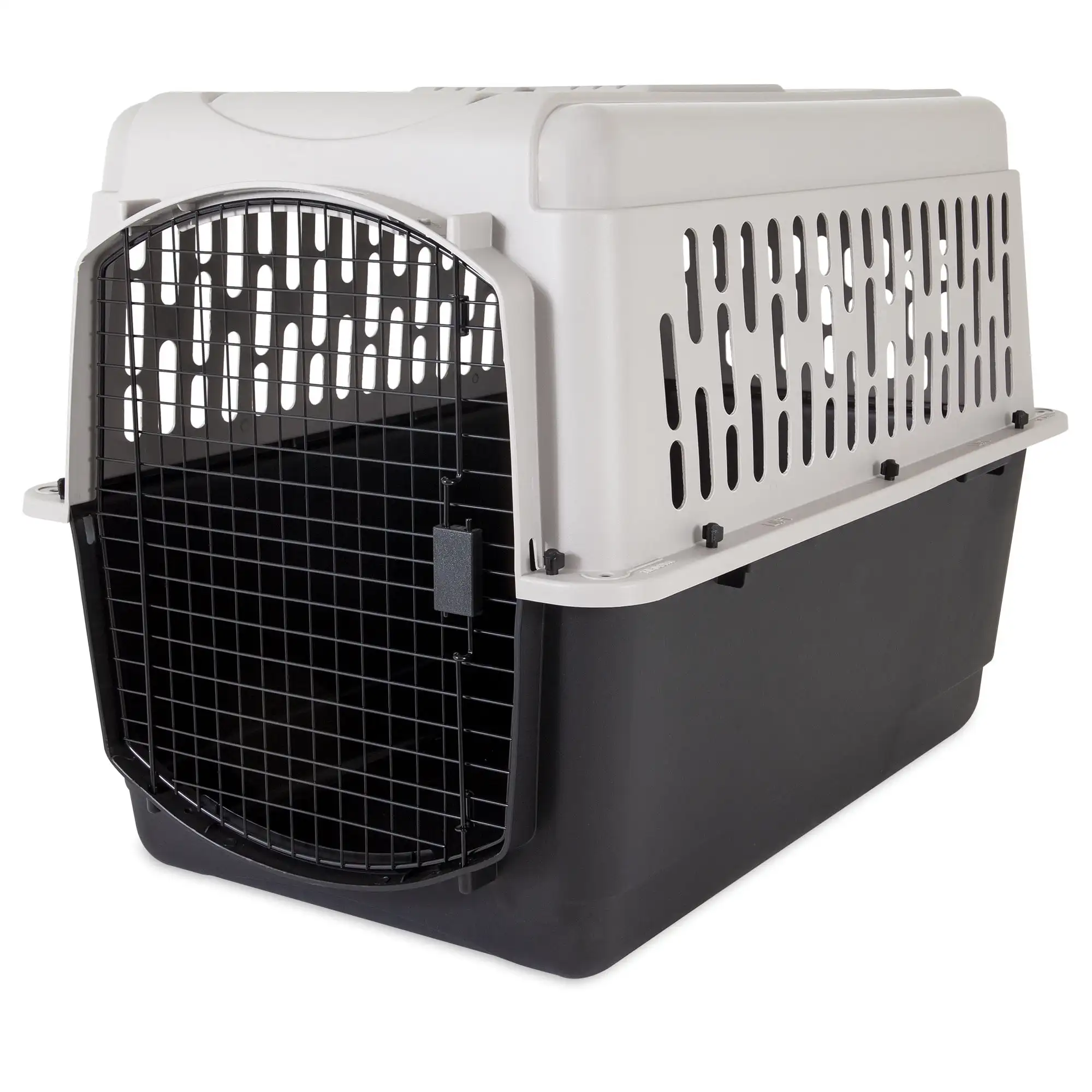 

Vibrant Life Pet Kennel Large 40" Dog Crate, Plastic Travel Pet Carrier for Pets 70-90 lb, Grey