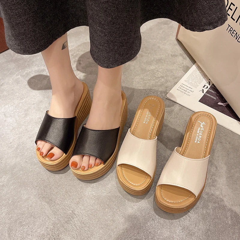 Women Wedges Sandals 2026 New Summer Women Slip on High-heeled Fashion Woman Shoes Comfortable Flower Outdoor Platform Sandals view 5