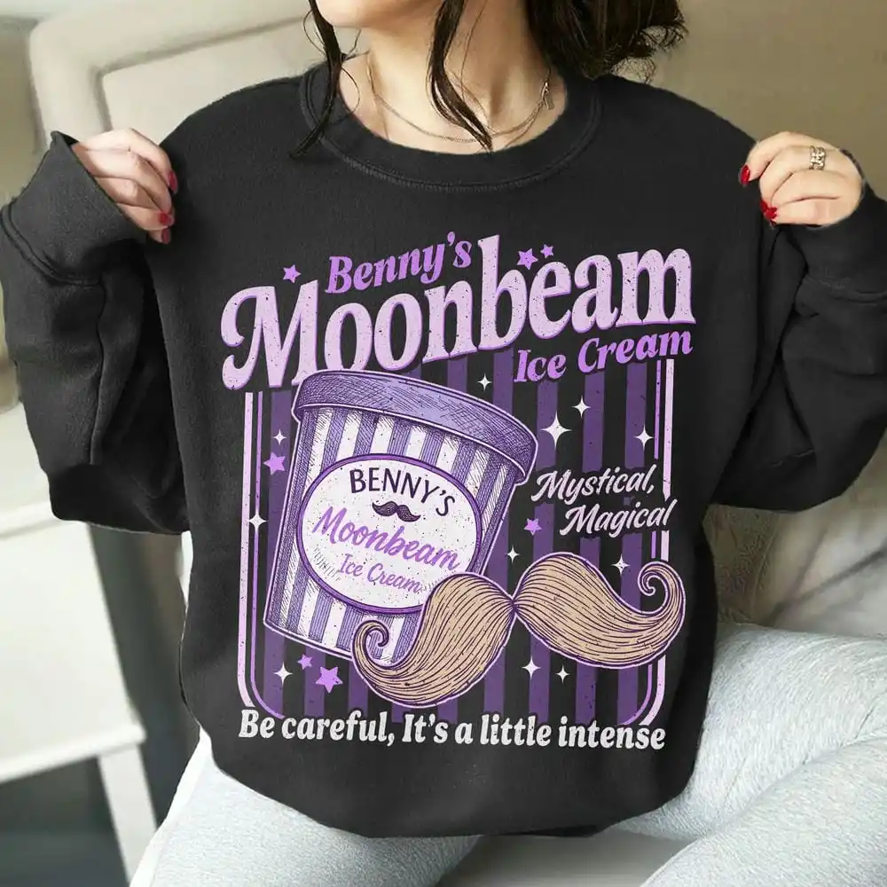 女性ベニーズムーンビームアイスクリーム神秘的な魔法のスウェットシャツ両面ブックィッシュマーチスウェットシャツギフトY2Kユニセックストップストリートウェア