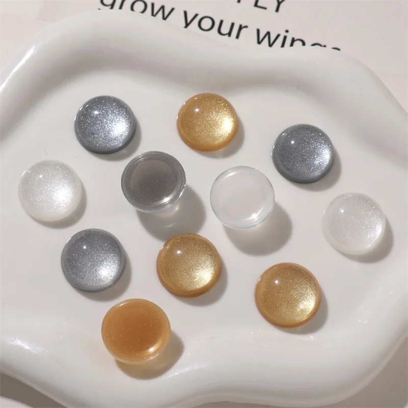 Summer style 100pcs/lot 18mm color glitter effect geometry rounds shape resin cabochon diy jewelry garment accessory