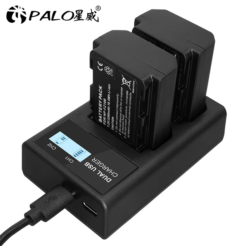 PALO LCD Dual Camera Battery Charger, Frete Grátis, LP-E6, LP-E8, LP-E10, LP-E17, NP-FW50, NP-FZ100, EN-EL14
