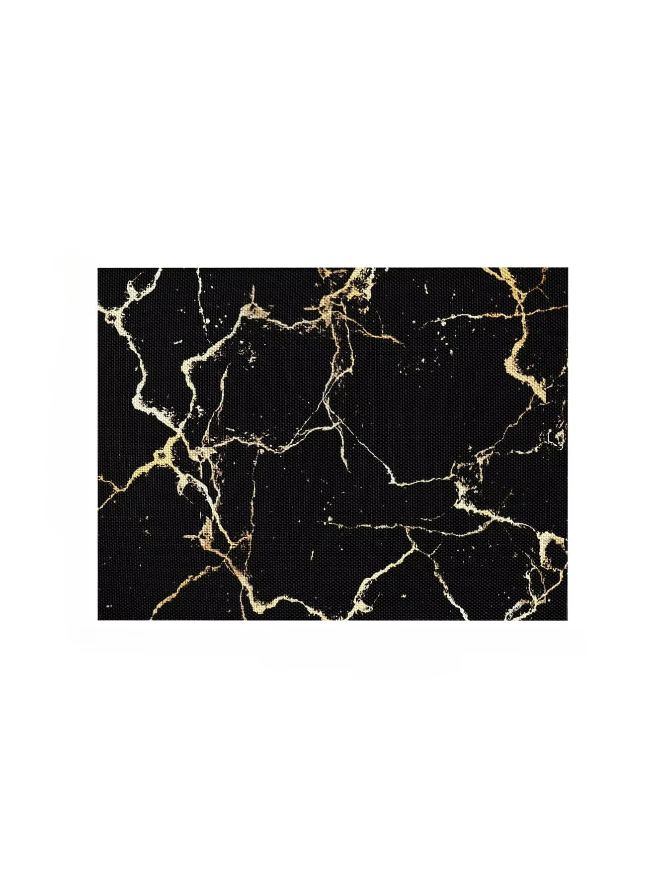 VIKAMA 4pc Light Luxury Marble Patterned Placemats Black Gold Marble Textured Decorative Placemats Table Decoration