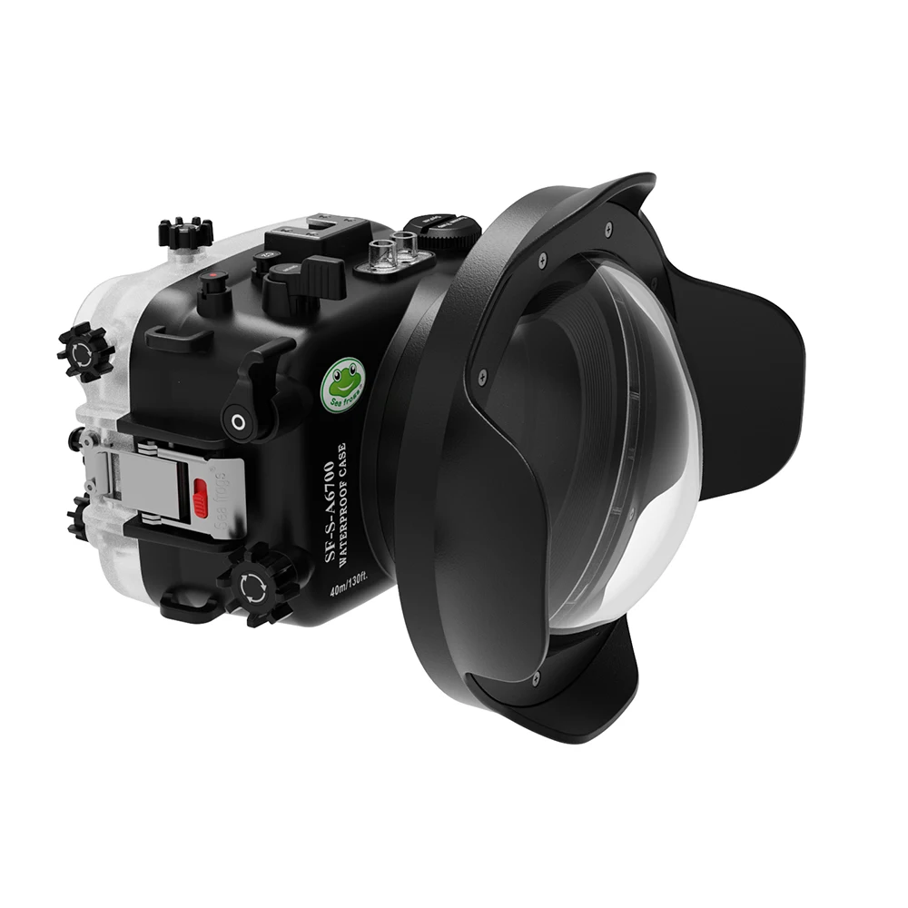 Seafrogs [40M/130FT] Underwater Camera Housing Waterproof Dive Scuba Case for Sony A6700 Camera with Replaceable Lens Port