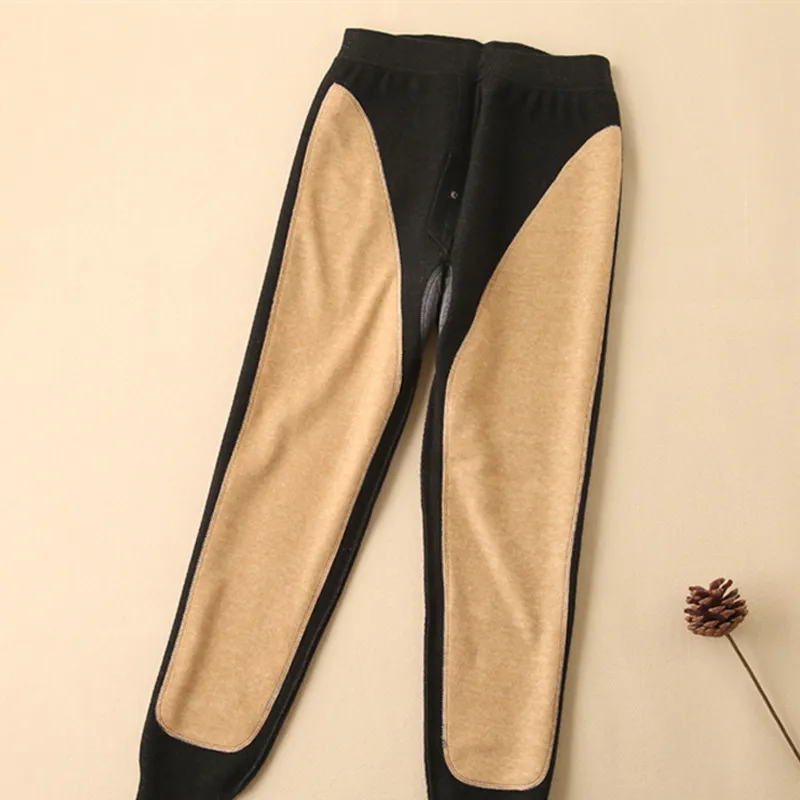 Pants Women Autumn Winter High-Waist Cashmere and Wool Leggings Long Elastic Ladies Pant Woman Trousers Knitted Thickening Pants