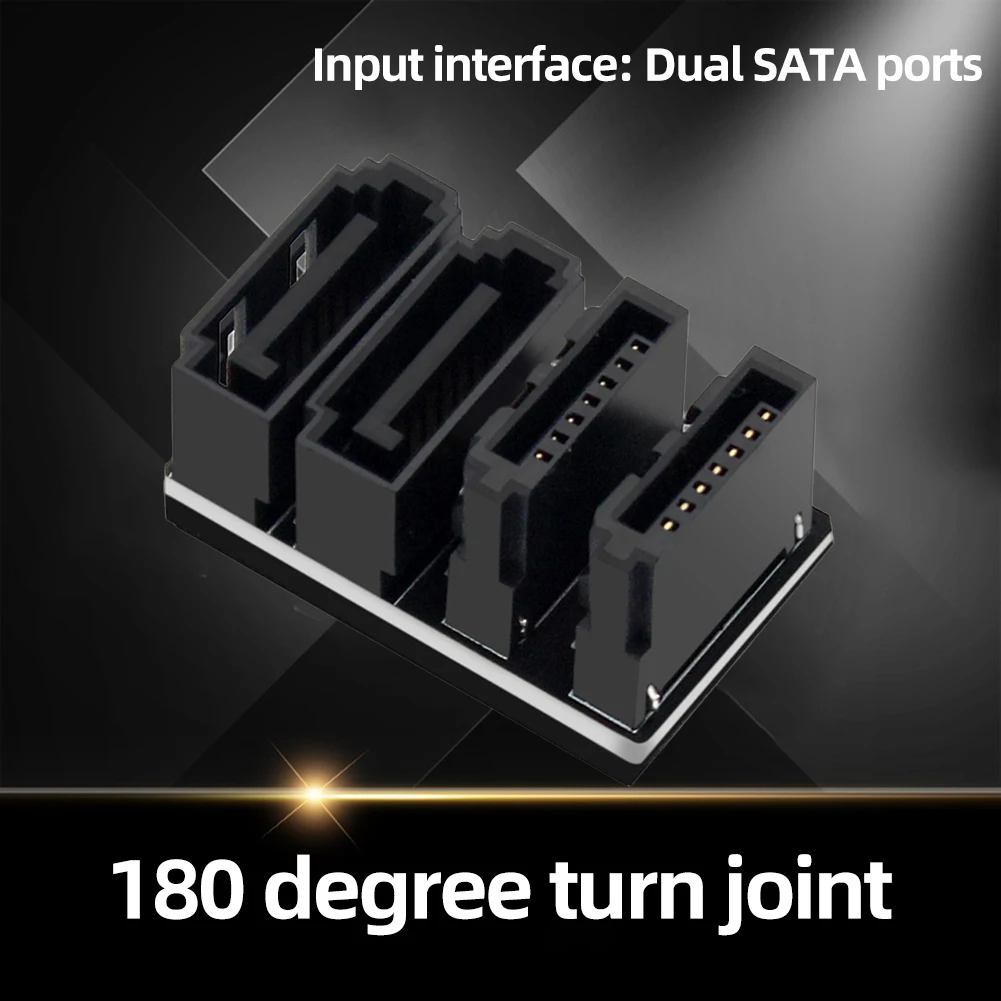 2 SATA 7Pin Adapter Converter Plug and Play 90/180 Degree SATA Adapter Up Angle SATA 7Pin Adapter for Motherboard Desktop