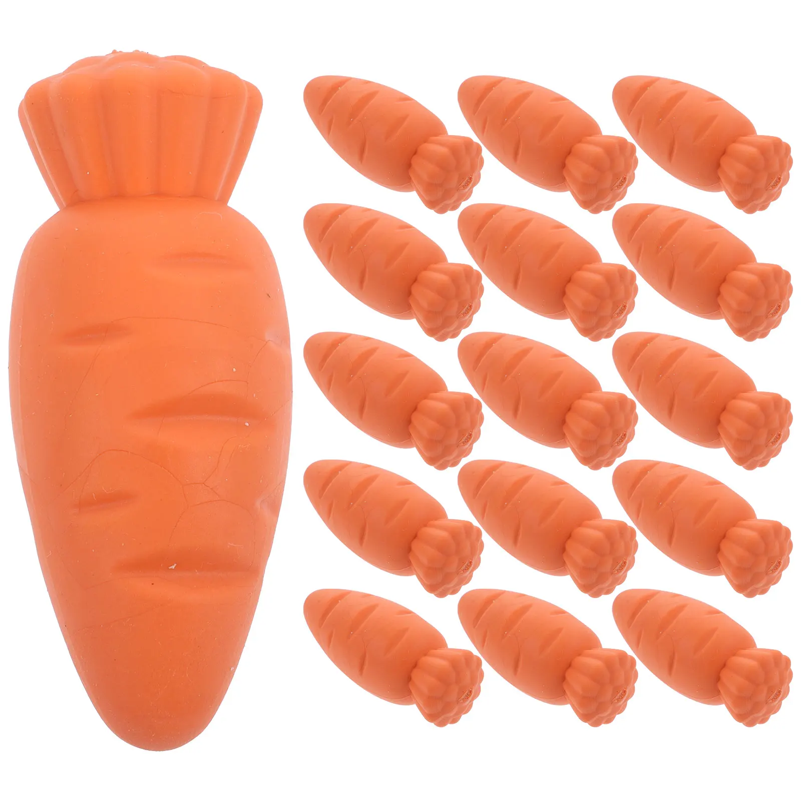 

20pcs Carrot Eraser Cute Oversized Soft Fun Bulk Kids Classroom Prizes Students Stationery Safe Rubber Easy to Use Remove