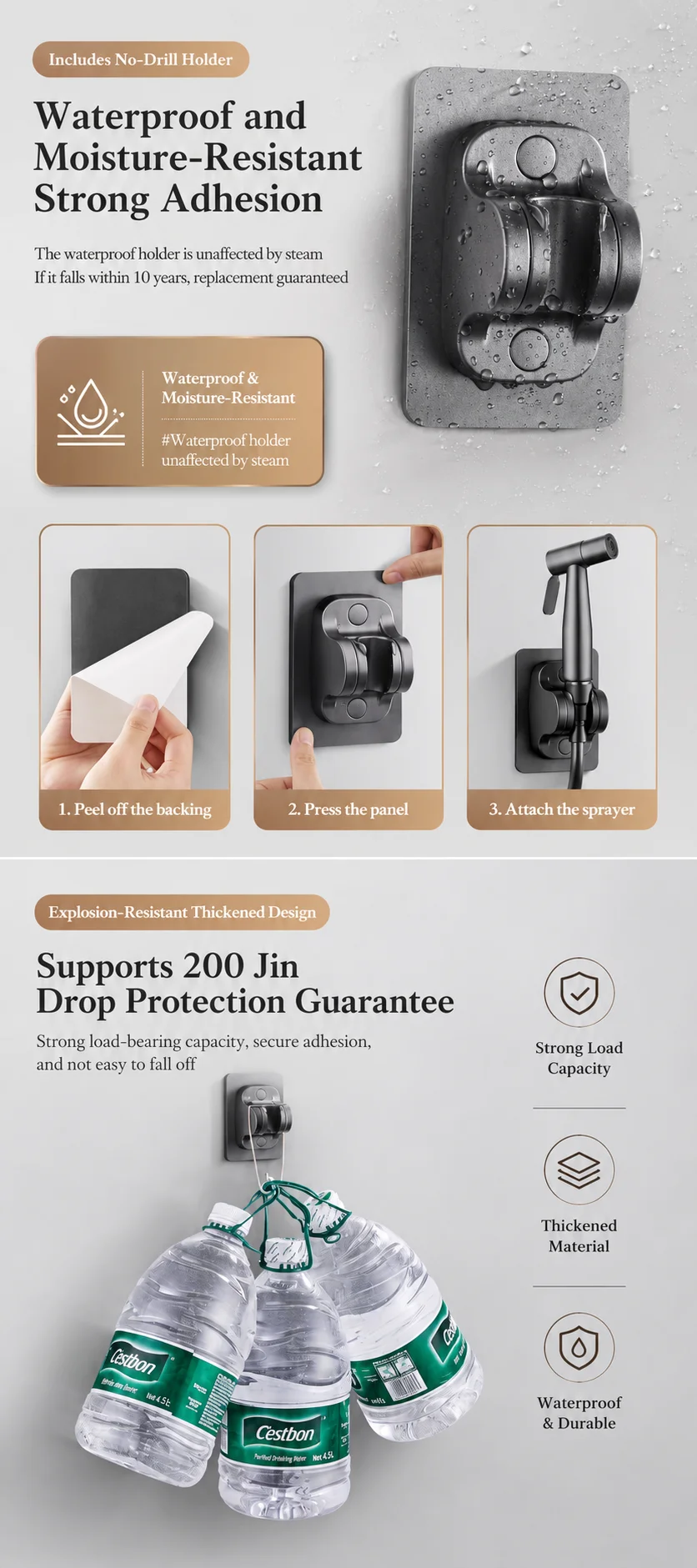 304 Edelstahl Bidet-Sprühgerät Hochdruck-Handbrause Toiletten-Shattaf-Sprühpistole für Badezimmerreinigung und Tierwäsche G1/2 Anschluss – Detail 9