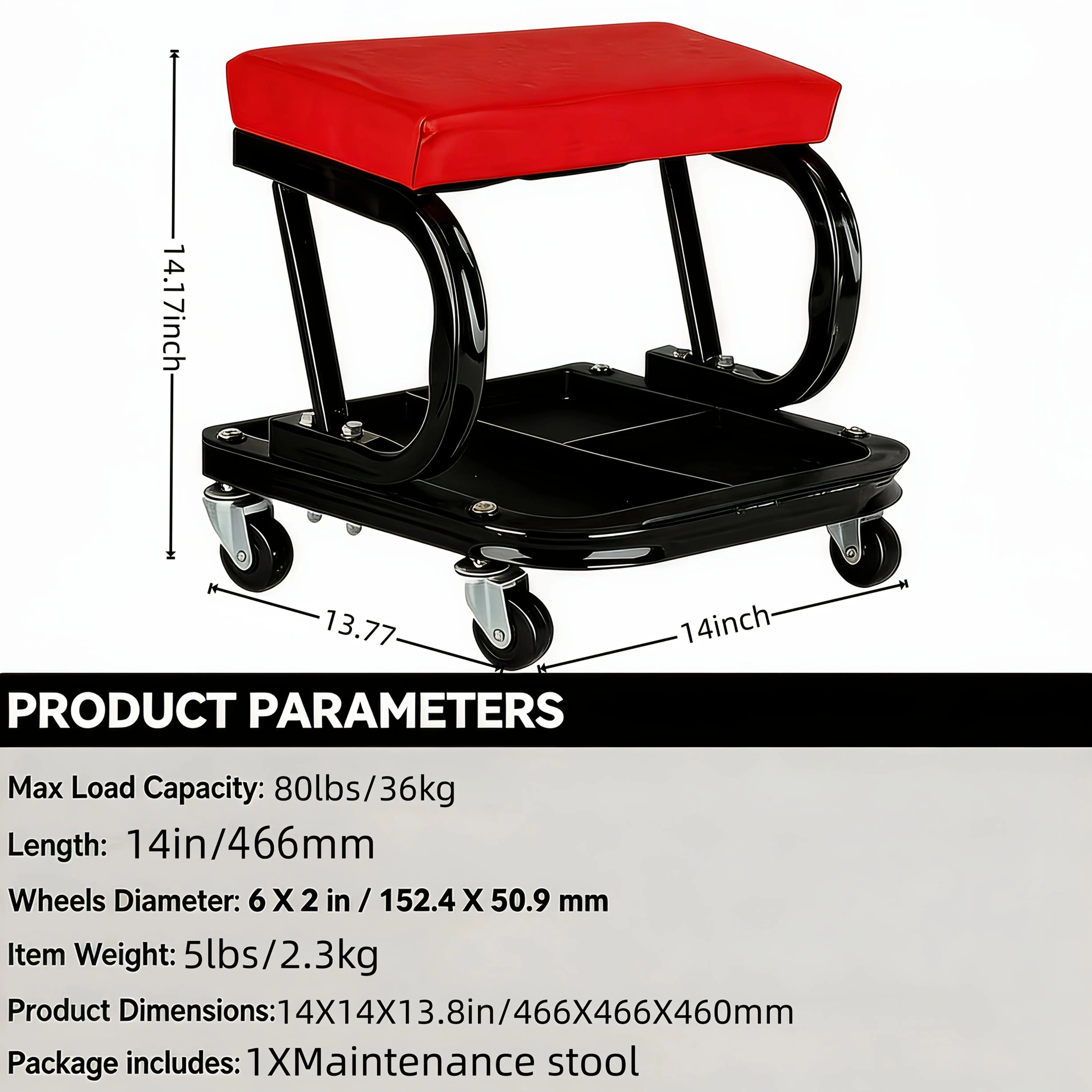 Mechanic Creeper Seat with 6 S - Garage Creeper Roller recension och pris