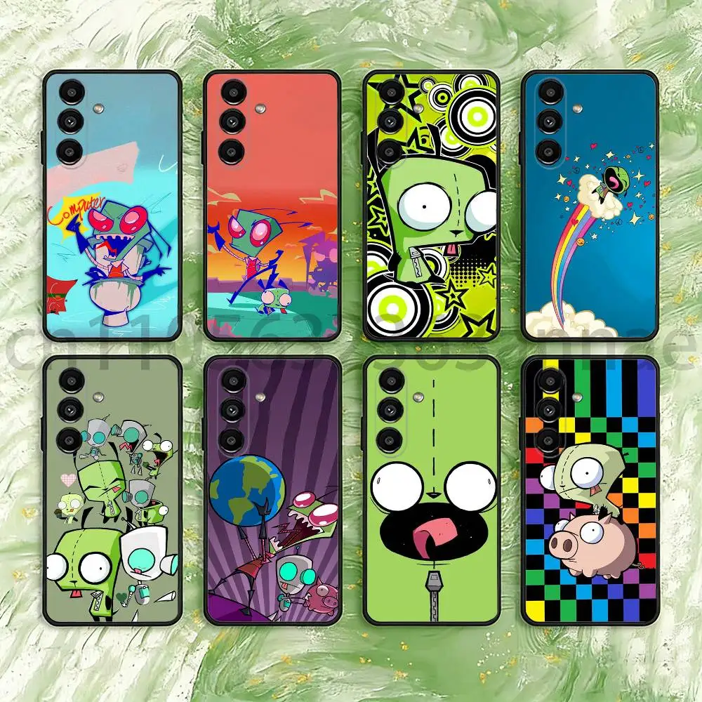 Cartoon I-Invader Zim Gir Phone Case For Samsung S25,24,21,22,23,S30,Ultra,S20,Plus,Fe,Lite,Note,S10,S9,Black Soft Shell