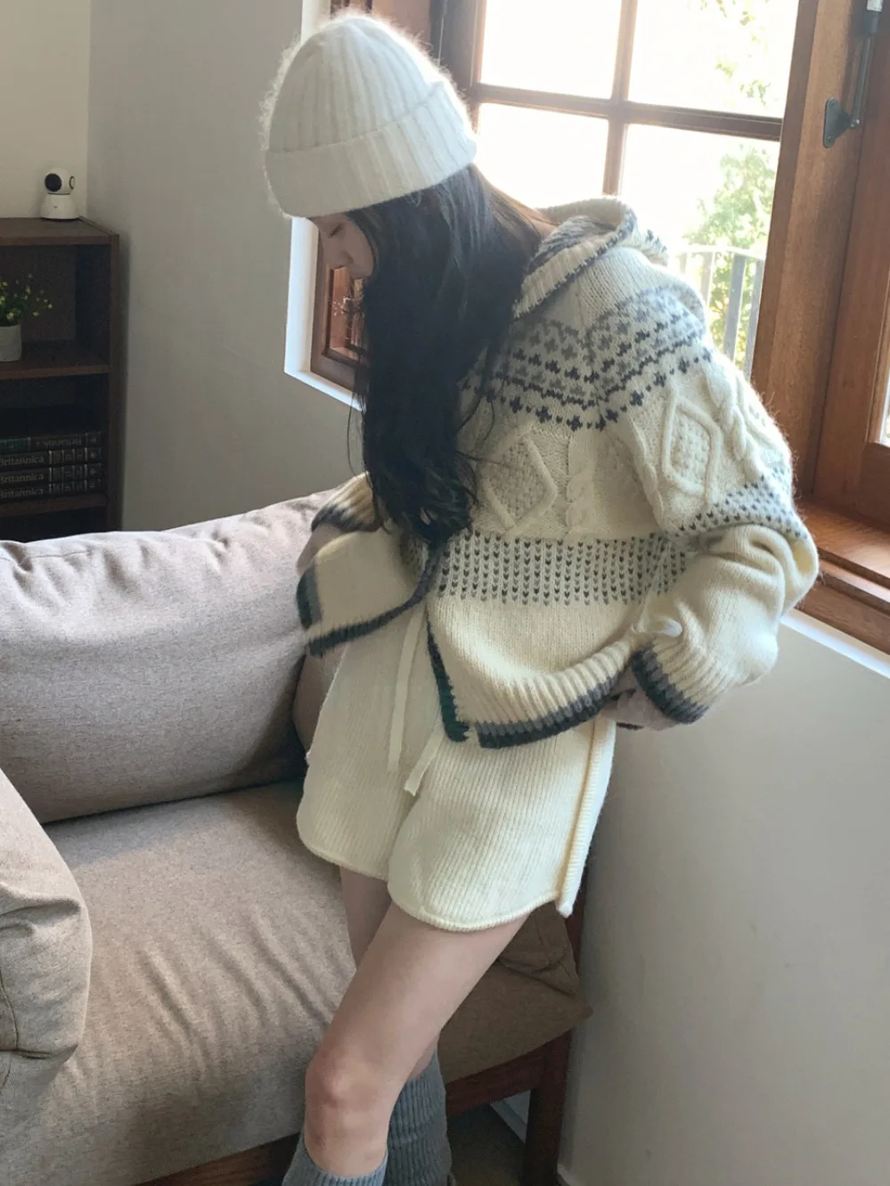 Chic coréen Sle tricoté laine pantalon femmes automne hiver polyvalent ort orts vêtements d'extérieur coupe confortable décontracté Streetwear