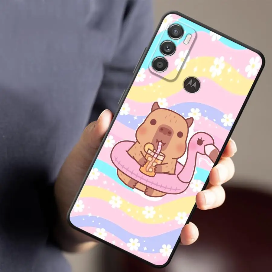 Phone Cover Case for Motorola Moto G50 G53 G30 G71 G60s G51 G73 G32 Edge 20 Pro 30 Lite G52 G22 Edge40 Colorful Capybara (3) view 6