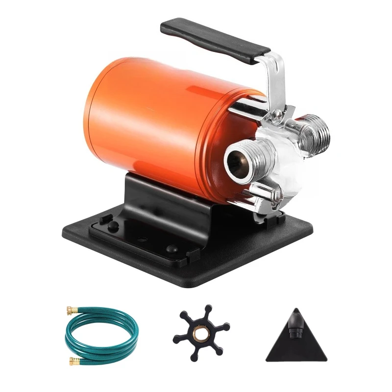 

Water Transfer Pump 12V DC 360GPH 1/10HP Portable Electric Utility Pump with 6ft Suction Hose Kit Impeller Garden Use