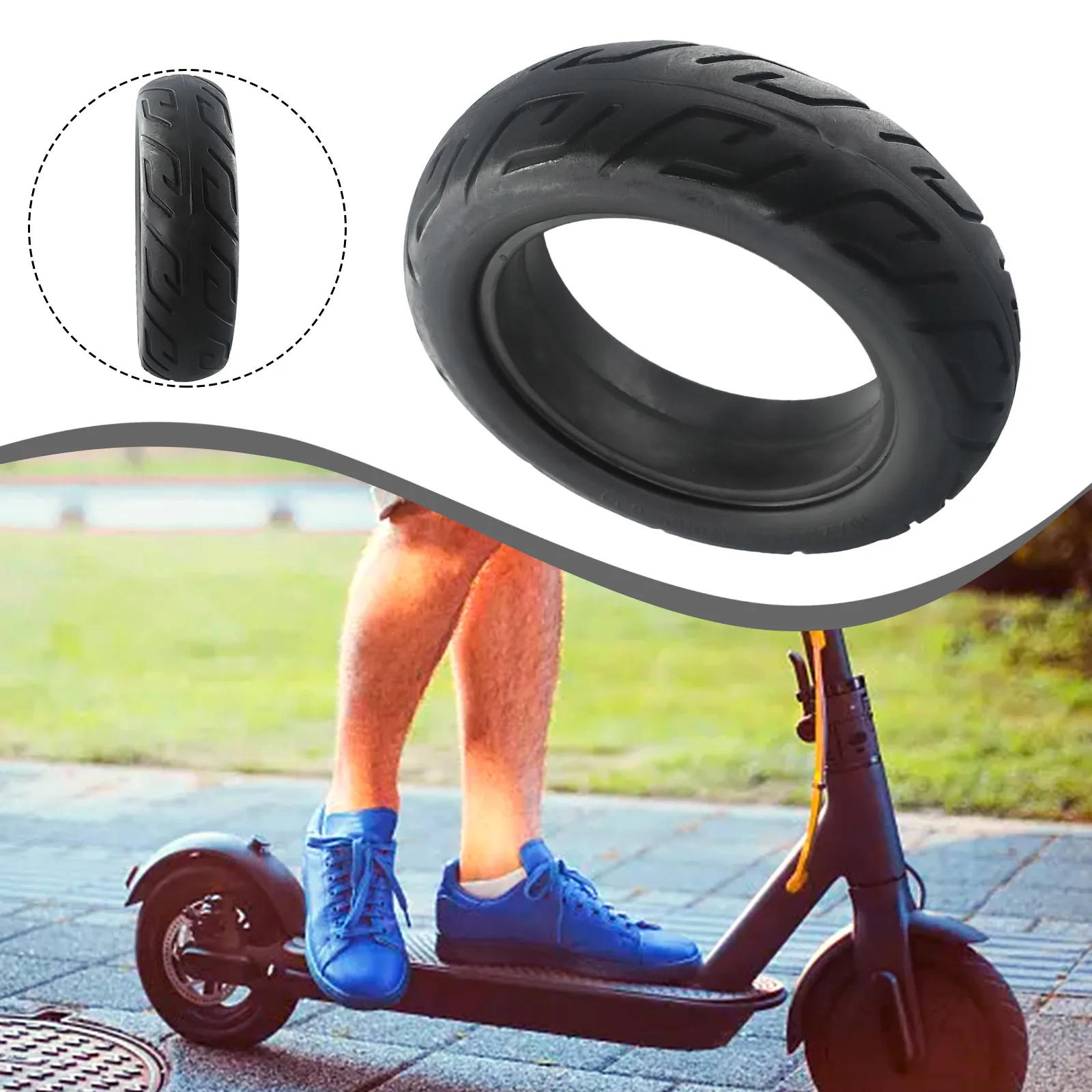 

E-scooter Solid Tyre 100 Brand New 70 65-6.5 10x2.70-6.5 Functional Practical Rubber Solid Tire 10 Inch About 1100g