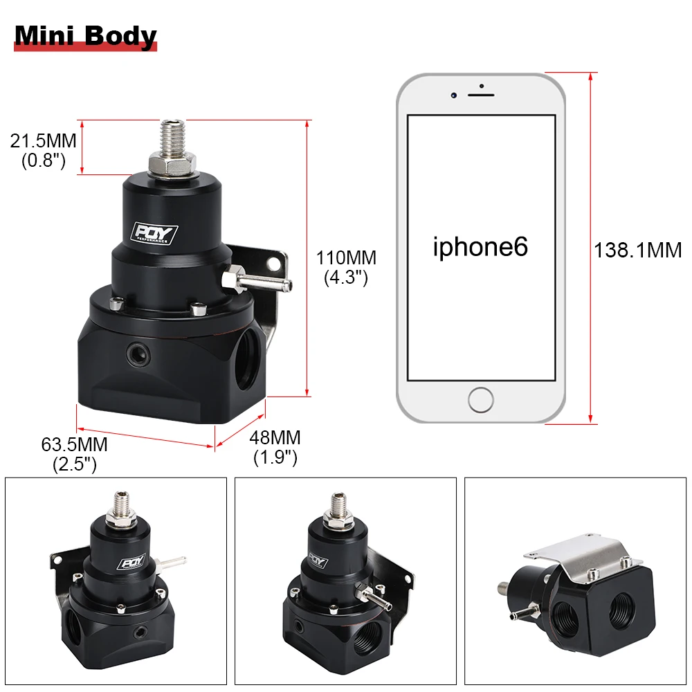 AN10 PQY EFI Fuel Pressure Regulator ( 0-160psi Gauge )-10AN 10/10/6 Inlet & Return Ports For BMW E30 M20 6cy with PQY sticker