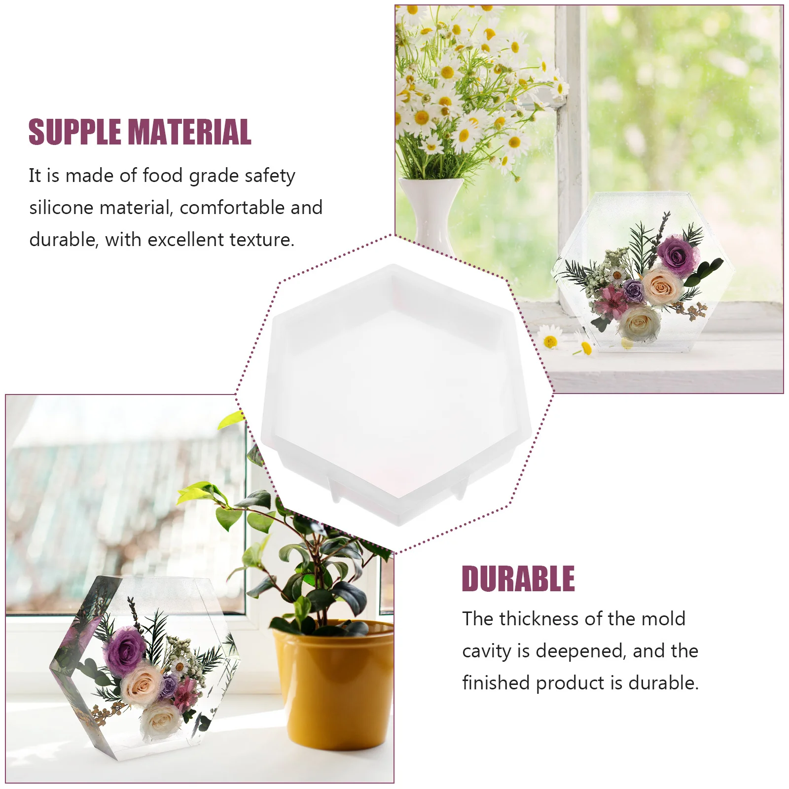 مسدس عينة مكعب قالب سيليكون لتقوم بها بنفسك أداة للحرف اليدوية صنع الديكورات الصغيرة راتنجات الايبوكسي الفن الحرف اليدوية حلية القالب #5