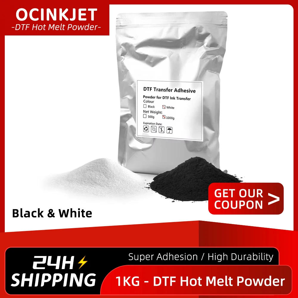 1KG White Black TPU DTF Hot Melt Adhesive Powder Glue Polyurethane For T-shirt Transfer Printing Printer DTF Powder