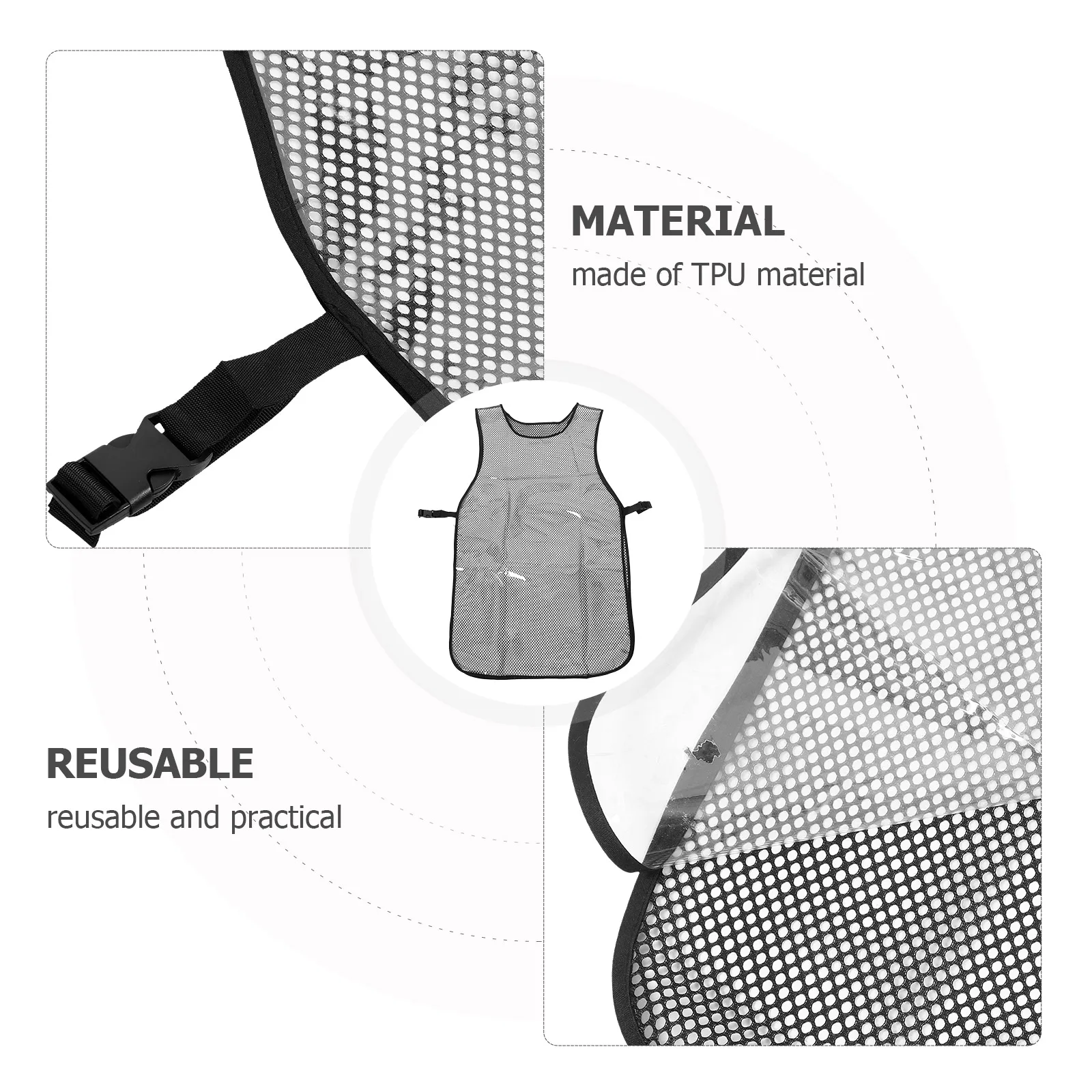 

TPU Waterproof Resistant Apron Barber Cape Hair Stylist Adjustable Large Size Apron For Hair Stylist Reusable Commercial