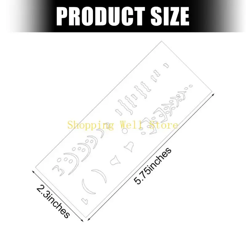KX4B 6Pcs Hollowed Fishing Lure Stencils Washable PVC Drawing Templates for Scrapbooking Painting Wall Art Home Decoration view 6