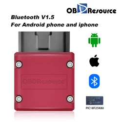 OBDResource ELM327 V1.5 Bluetooth 4.0 OBD2 Diagnostic Scanner Code Reader OBDII ELM 327 Scanner PIC18F25K80 for iPhone Android