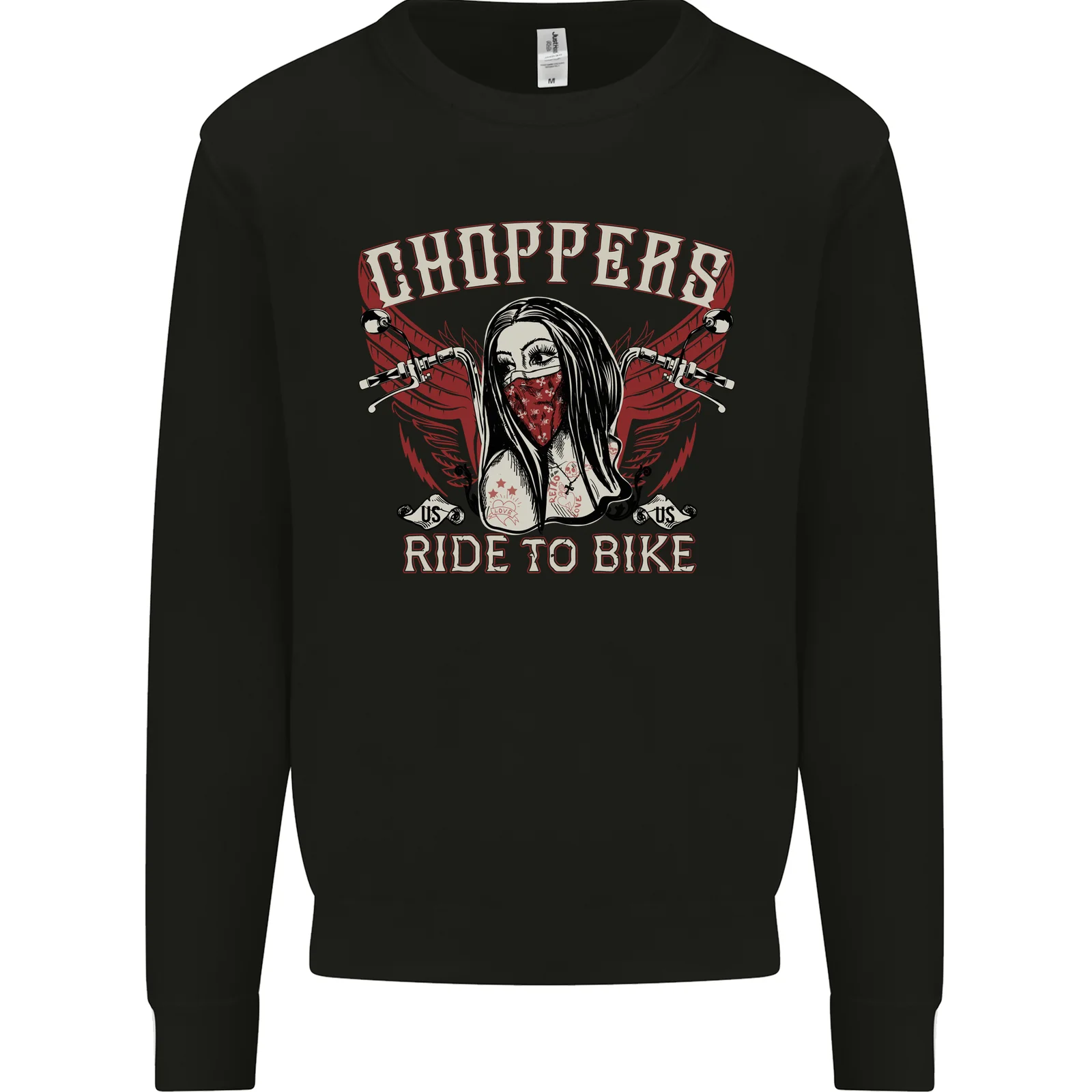 Choppers Ride to Bike Outlaw Biker Motorcycle Mens Sweatshirt Jumper