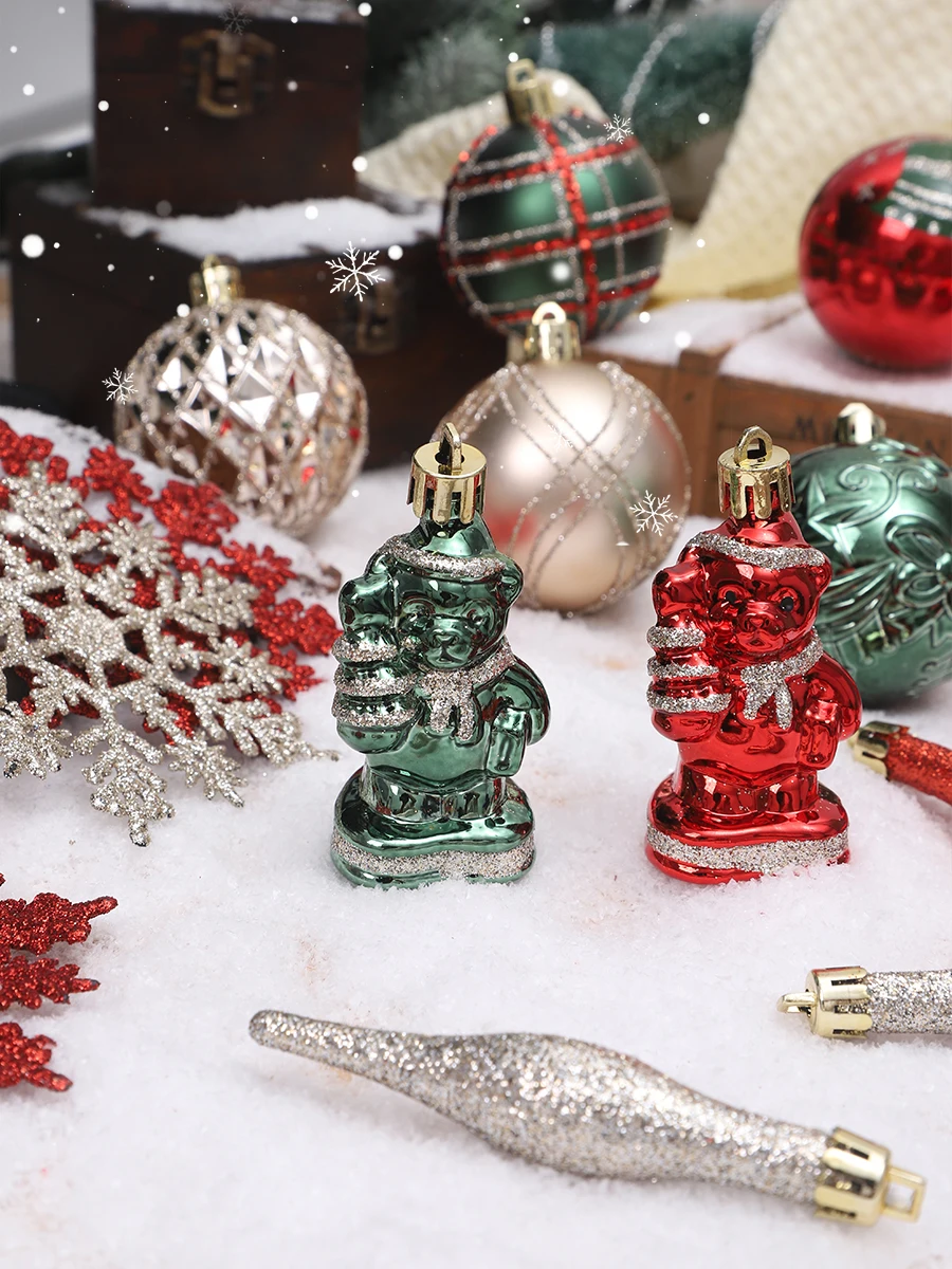 44 قطعة جديد عيد الميلاد الكرة مجموعة شجرة عيد الميلاد الحلي الرنة سانتا كلوز الثلج نجوم هدايا عيد الميلاد حفلة عيد الميلاد ديكور #3