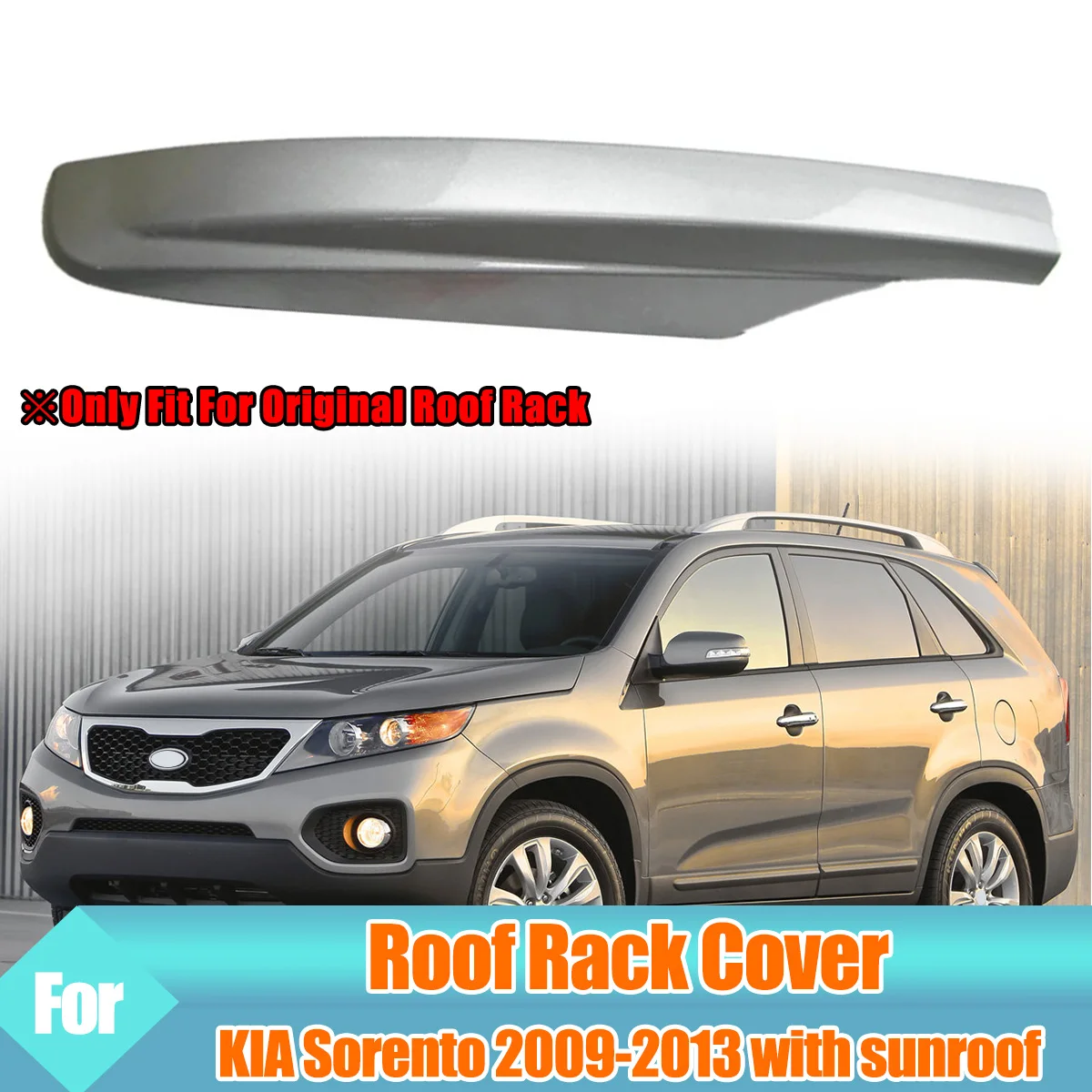 

Roof Rack Cover For KIA Sorento 2009-2013 with sunroof Front Rear Left Right Roof Luggage Bar Rail End Shell Plastic Replacement