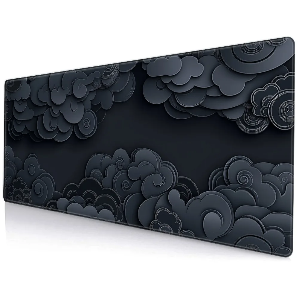 Tapis de bureau ergonomique en caoutchouc à motif nuage sombre - Tapis de souris antidérapant et durable, organiseurs et plateaux de bureau