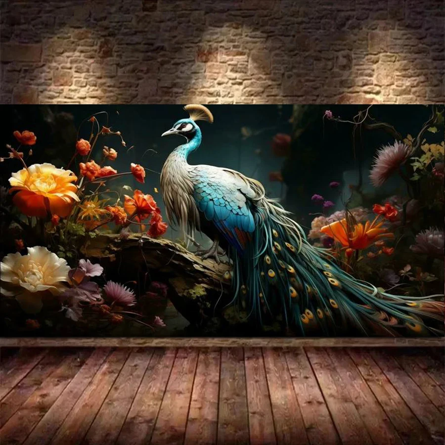 

Forest Peacocks Flower Large Size Diy Diamond Painting Cross Stitch Kits Animals Birds Full Mosaic Embroidery Pictures 220x110cm