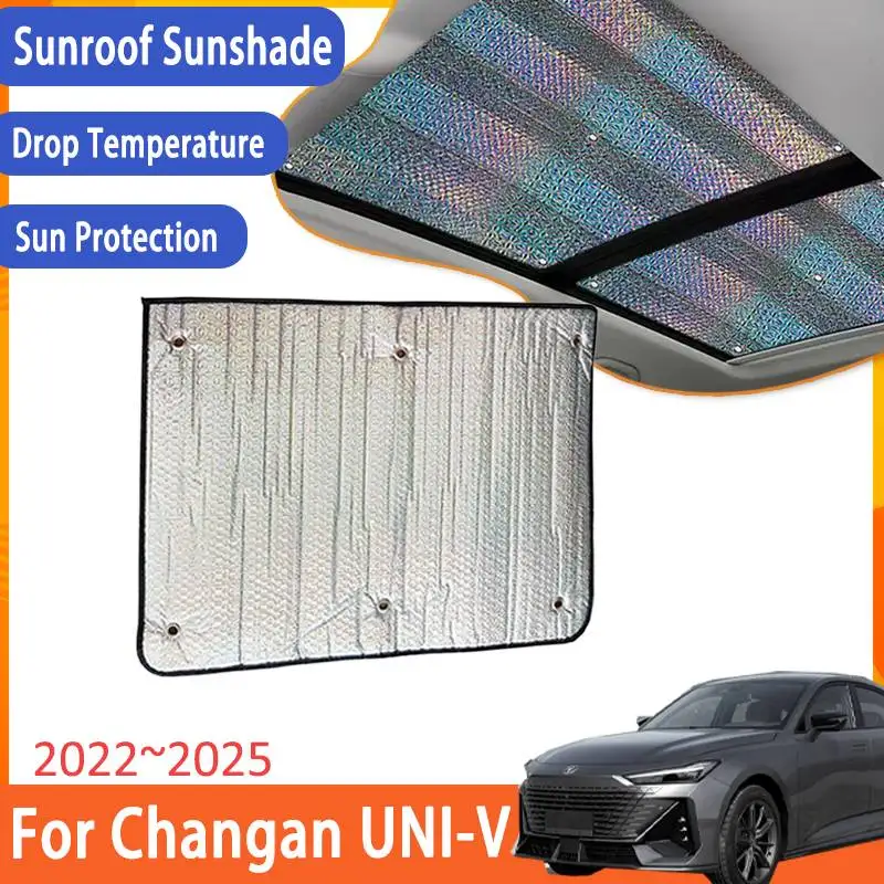 Sunroof Sunshade For Changan UNI-V Nevo A06 2022 2023 2024 2025 Accessories Roof 1X Sunscreen Heat Insulation Windshield Sticker