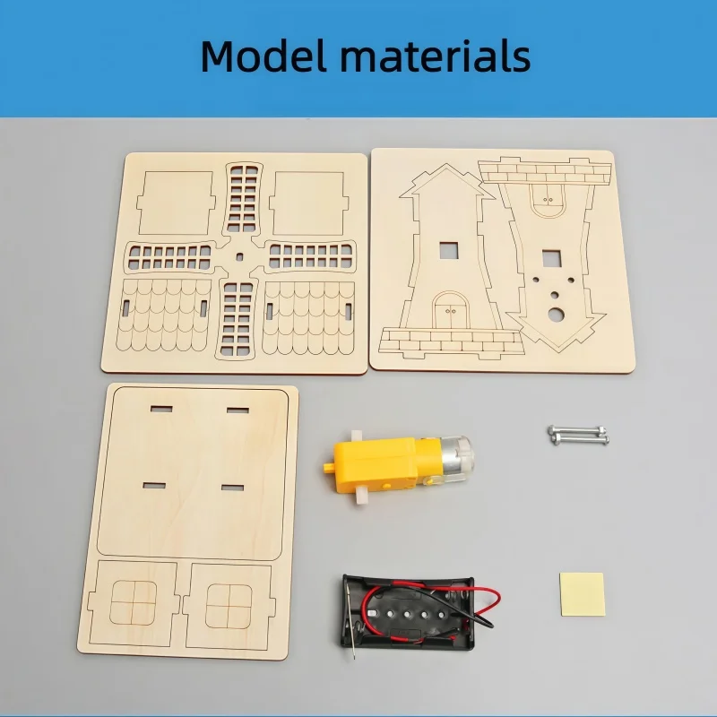 DIY Electric Windmill Cottage Model Technology Physic Science Toys Experimental Tool STEM Kit Learning Educational Toy