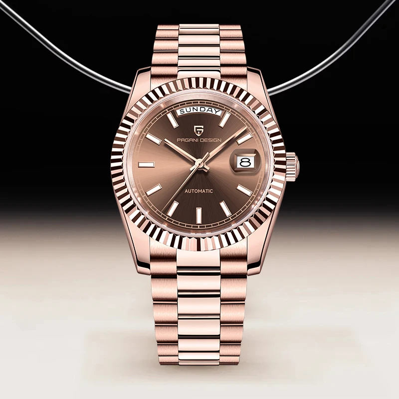 

New PAGANI DESIGN DD36 Men's Watches Rose Gold Luxury Mechanical Watch For Men Automatic Wristwatch Sapphire Fashion Clock Gift