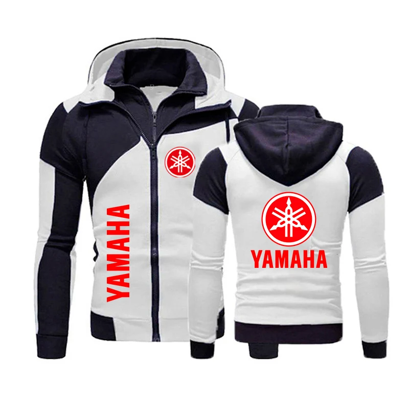 Men Yamaha Hoodie Red Zipper Hooded Sweatshirt Casual Pullover Harajuku Streetwear Motorcycle Racing Jacket Yamaha Men Clothing