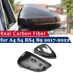 Real Carbon Fiber  Rearview Mirror Cover for Audi A4 B9 S4 RS4 A5 S5 RS5 2017-2023 Side Mirror Shells Frame Replacement Case