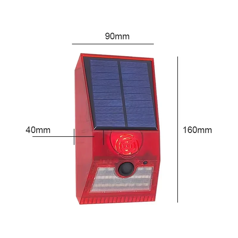 Détecteur de mouvement solaire 2 en 1, alarme lumineuse, sirène télécommandée, lampe étanche, maison extérieure, cour, ferme, 129dB