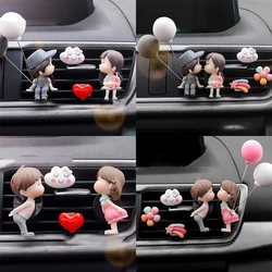 Car Air Outlet Clip Decoration Air Freshener Cute Cartoon Couples Action Figure Balloon Ornament Gift Auto Interior Accessories