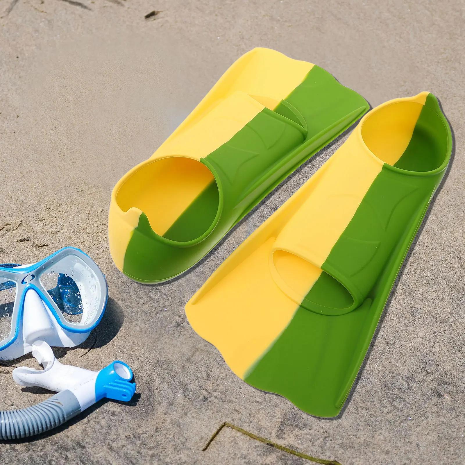 

1Pair Silicone Soft Comfortable Open Toe Swimming Training Snorkeling Diving Flippers Swimming Flippers