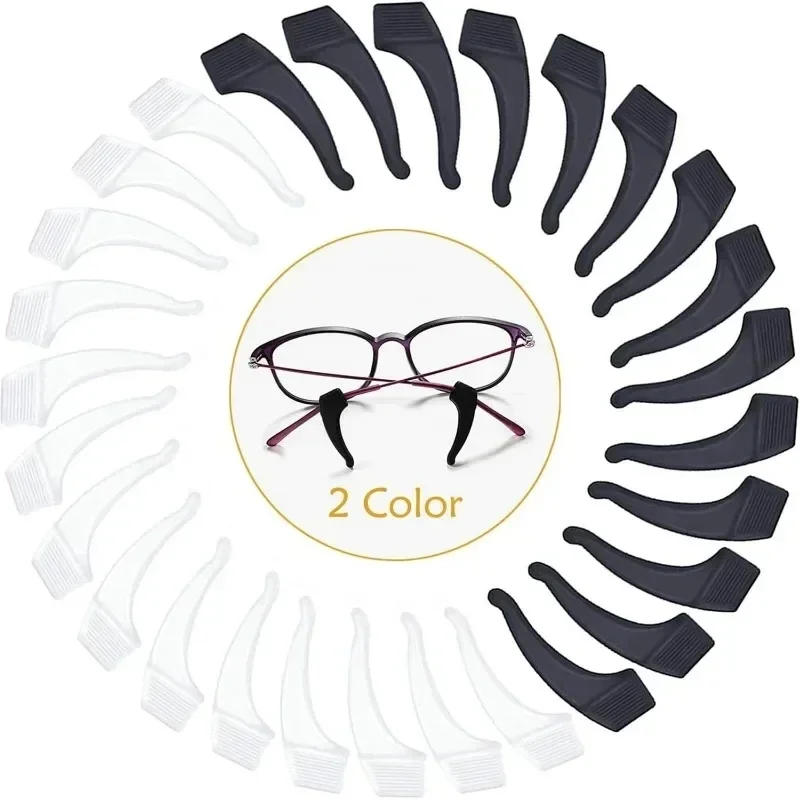 2/20Pairs Anti Slip Ear Hook Eyeglass Eyewear Accessories Eye Glasses Silicone Grip Temple Tip Holder Spectacle Eyeglasses Grip