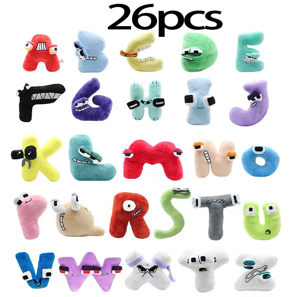 Neue, angesagte Montessori-Plüschpuppe, Anime-Puppe, Kawaii, 26 englische Buchstaben, Stofftiere, Alphabet Lore Plüschtiere