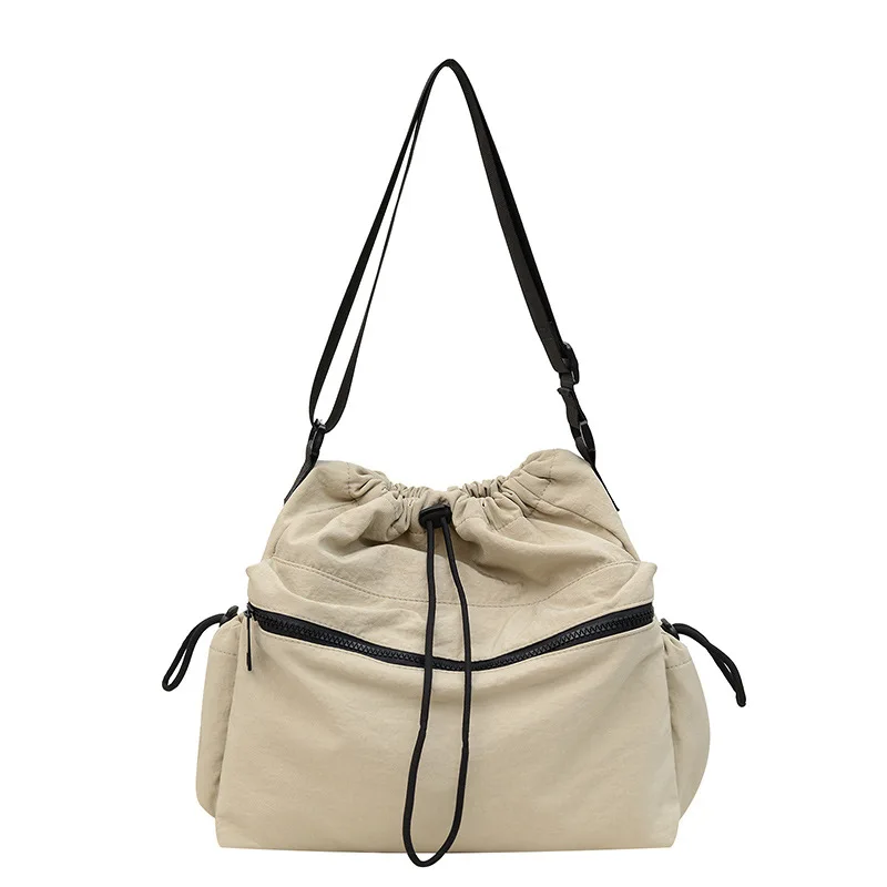 

Women Tote Bag Drawstring Closure Large Capacity Crossbody with Casual Versatile Design for Shoulder Carry Everyday Outfits