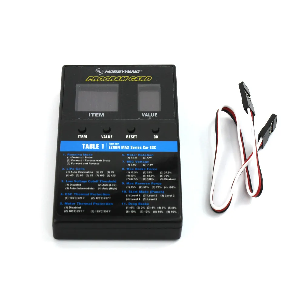 HOBBYWING 3 in 1 LED ESC Program Card Box for XERUN EZRUN MAX Series Car / Platinum Series / SEAKING Series RC Boat ESC F18069