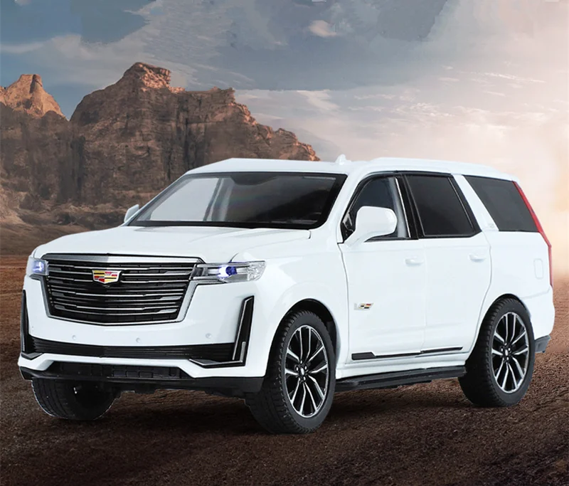 1/24 Cadillac Escalade SUV Luxus-Automodell aus Legierung, Druckguss-Metall Geländewagen-Modell mit Sound und Licht, Kinderspielzeug-Geschenk – Detail 1