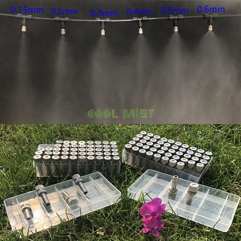 

A20 Total 100pcs Two-section quick-injection fine atomizing nozzle 6mm water sprayer sprinkler nozzle irrigation misting cooling