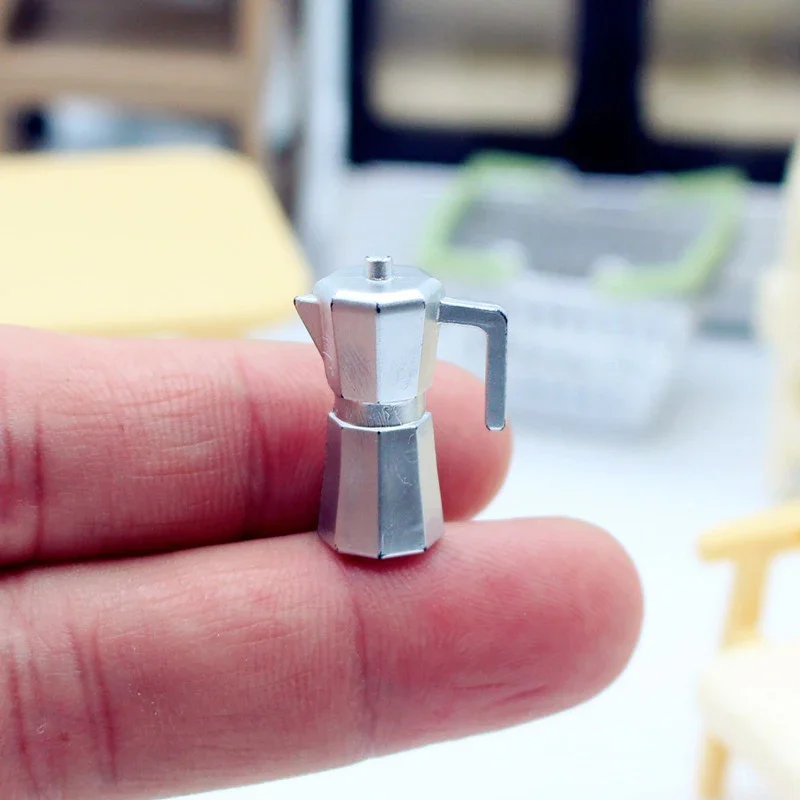 Juego de cafetera modelo micro de cocina, juguete accesorio para casa de muñecas en miniatura, regalo Ideal para niñas